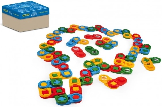 Bloques de construcción de plástico Domino 64 uds para niños 12m+ Wader
