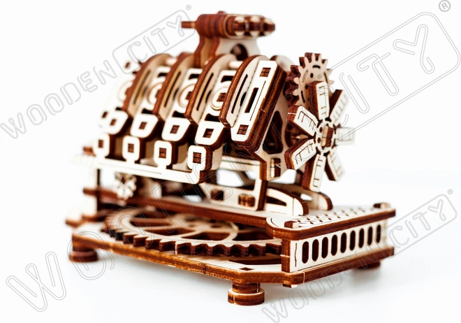 Puzzle 3D de madera motor V8