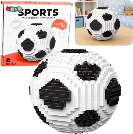 Set de construcción creativo 3D – balón de fútbol, 864 piezas