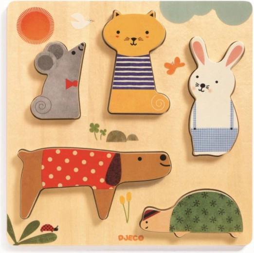 Puzzle de madera encajable Mascotas domésticas Djeco