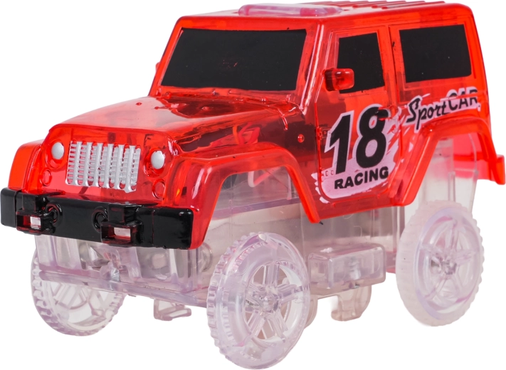 El coche con LED brilla en la oscuridad