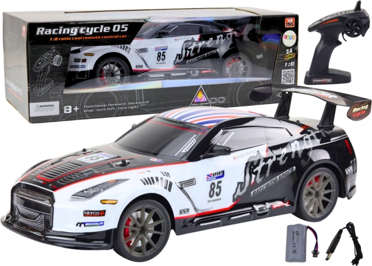 Gran coche deportivo RC 1:8 con luces y sonidos