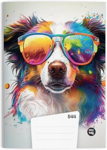 Cuaderno A5 rayado con motivo de perro, 40 hojas, 80 g/m²