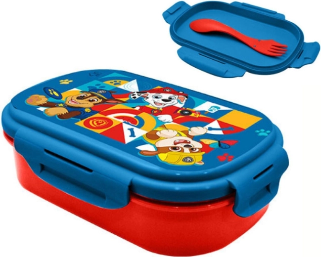 Caja de merienda PAW PATROL con juego de cubiertos