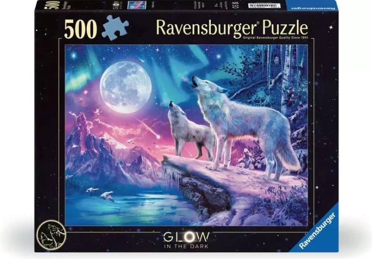 Puzzle luminoso Ravensburger Lobos aullando al atardecer 500 piezas