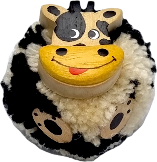 Imán de madera vaca con pompón 2Kids Toys