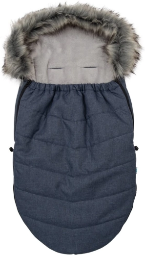 Saco de dormir infantil con pelo sintético azul oscuro NEW BABY