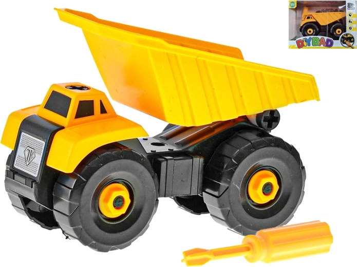 Camión volquete de construcción desmontable con tornillos 15 cm – coche de montaje para niños