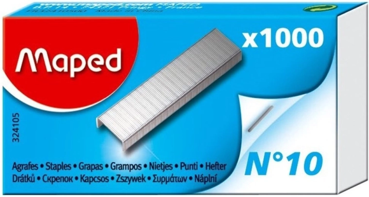 Grapas para grapadora MAPED No. 10, 1000 uds