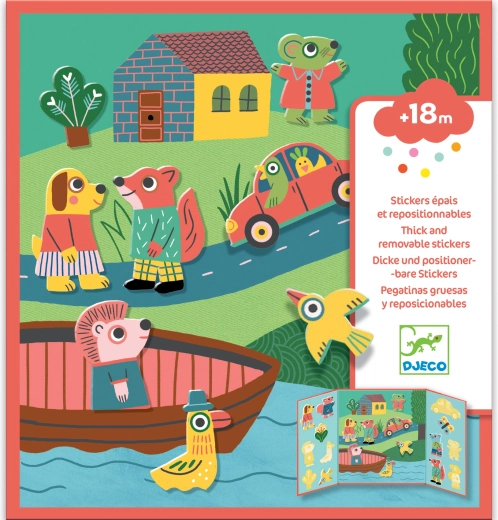 Pegatinas reposicionables para los más pequeños Animales DJECO