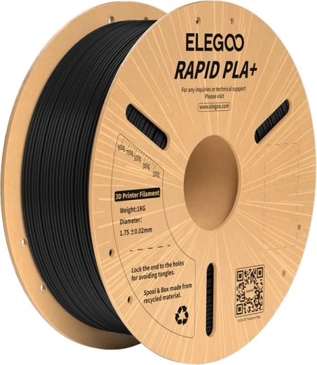 Filamento para impresión 3D ELEGOO Rapid PLA+ negro