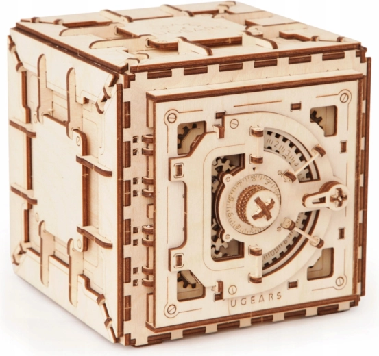 Caja fuerte mecánica de madera UGEARS – puzzle 3D de 179 piezas