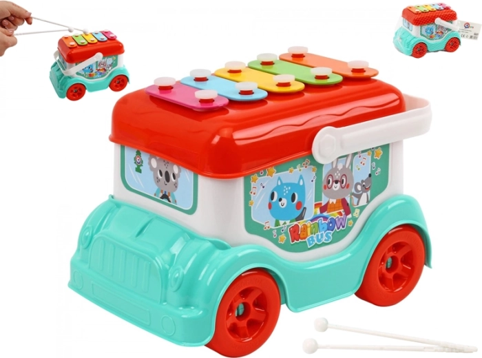Autobús con xilófono para niños 19 cm