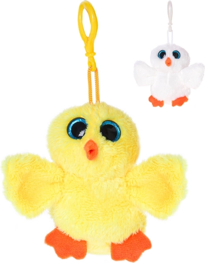 Llavero de peluche de pollito con ojos brillantes - 1 unidad