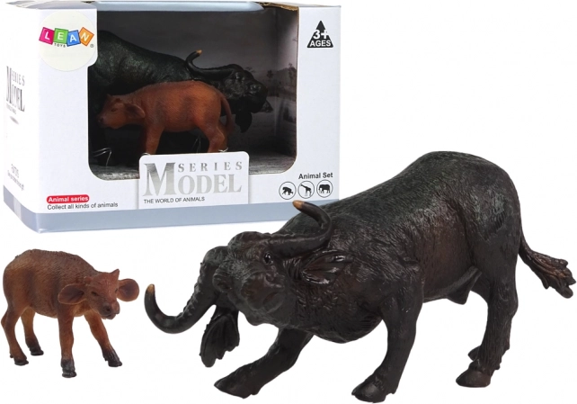 Figuras de búfalo y ternero – animales africanos para el zoo