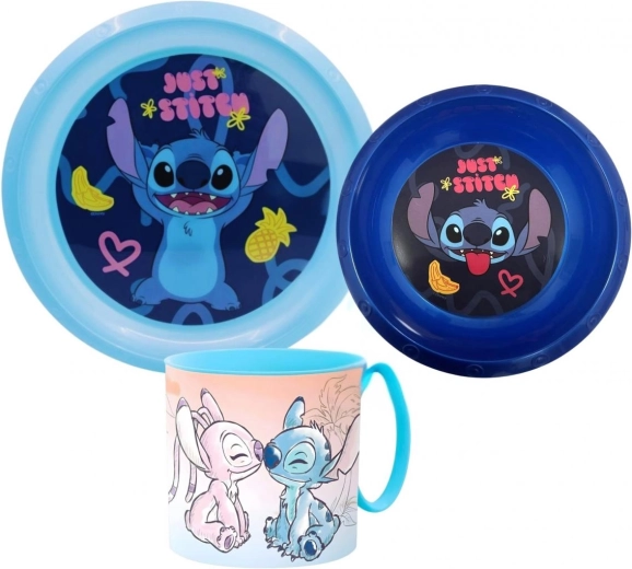Juego de comedor de plástico Lilo y Stitch (3 piezas)