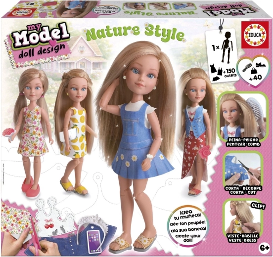 Set creativo Educa My Model Doll Design – estilo natural