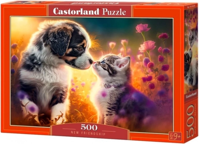 Puzzle de 500 piezas CASTORLAND – nueva amistad (perro y gato)