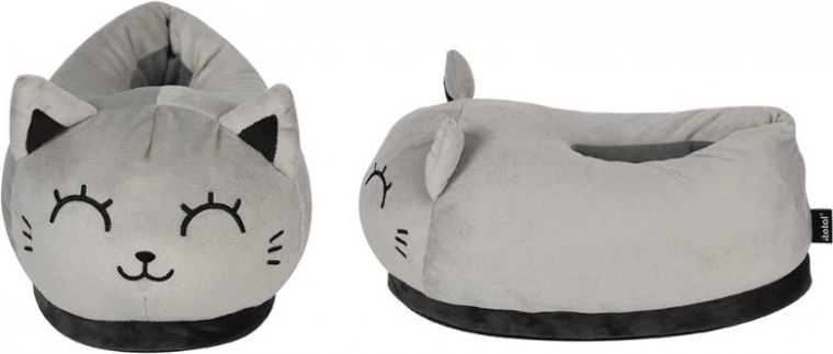Pantuflas de felpa Gatos grises