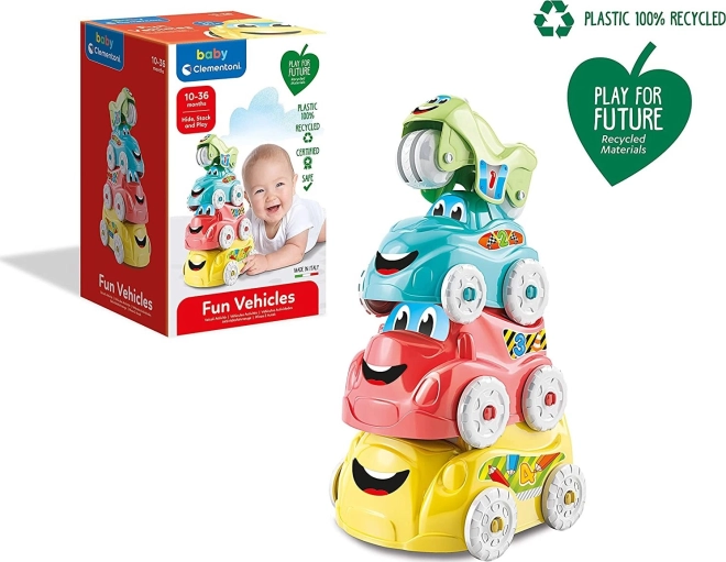 Clementoni Baby vehículos apilables divertidos Play for Future