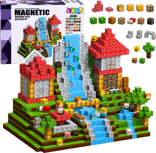 Cubos magnéticos – bloques de construcción pixelados con materiales, 200 piezas