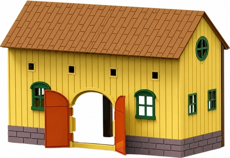 Establo con puertas abatibles para un juego realista