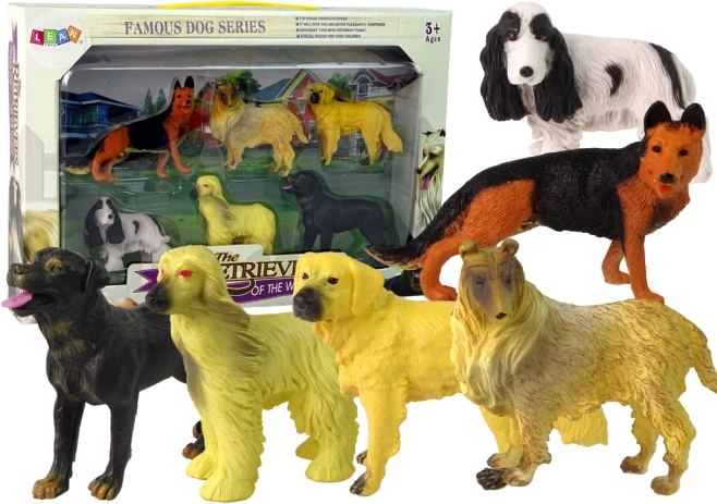 Set de 6 figuras de perros de raza Famous Dog of the World
