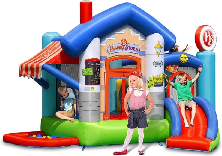 Castillo hinchable Happyhop Happy Store con tobogán y trampolín