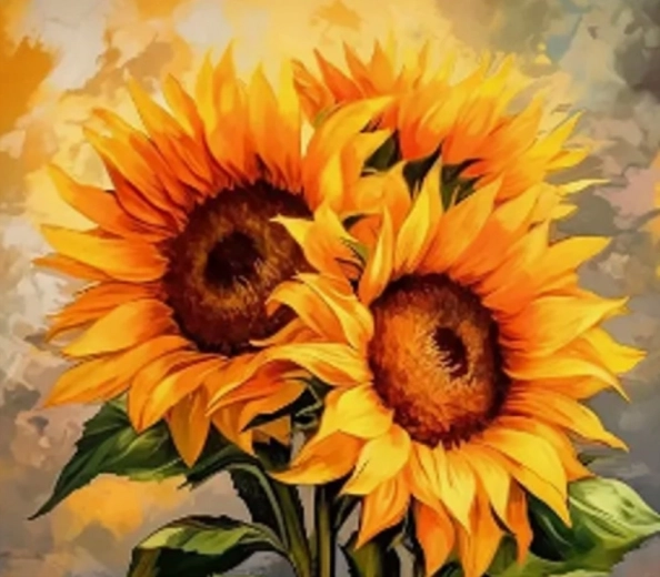 Pintura de diamantes Girasoles 30x40 cm