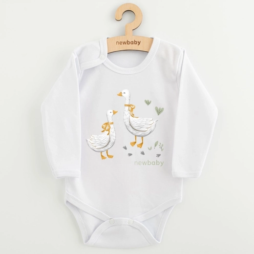 Body infantil estampado New Baby Gansitos, manga larga, talla 74 (6–9 meses)