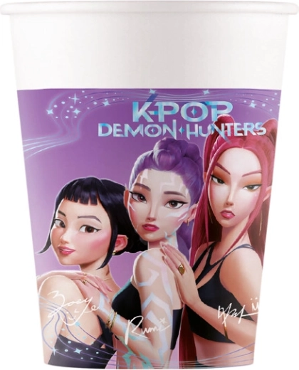 Vasos de papel Demon hunters K-POP 200 ml (8 uds.)