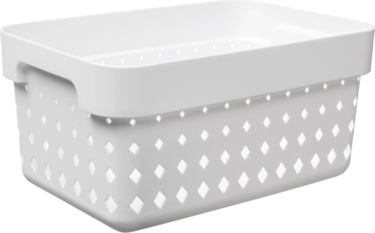Cesta Seoul pequeña, blanca, 26 × 18 × 12,6 cm