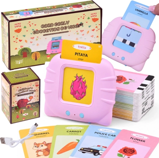 Lector interactivo de tarjetas educativas para niños polaco–inglés (224 tarjetas)