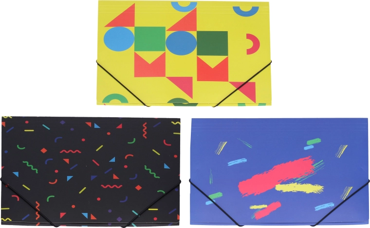 Carpeta con goma elástica 31,4 × 23,5 cm – mix de colores