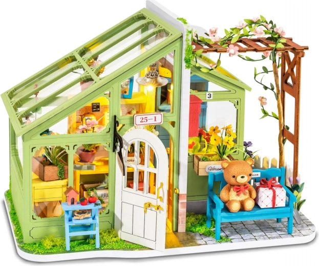 Robotime mini casita con cúpula – floristería para un encuentro primaveral