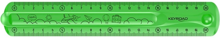Regla flexible KEYROAD Flexi 20 cm – verde