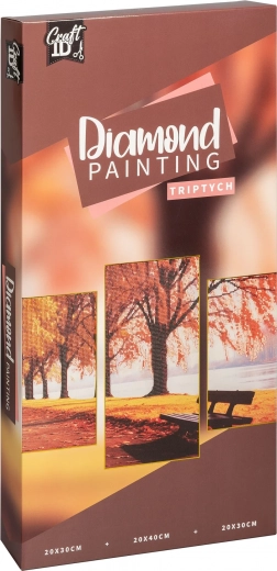 Pintura de diamantes en bastidor – paisaje, tríptico 40 × 20 cm + 30 × 20 cm