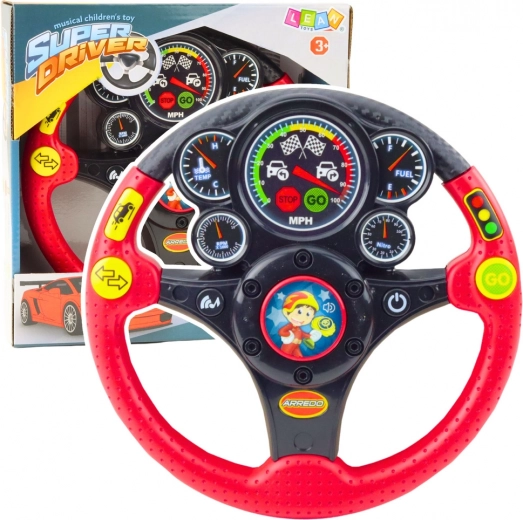 Volante infantil interactivo con efectos de sonido, luces y vibración - rojo