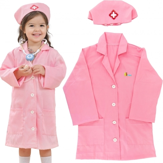 Disfraz infantil rosa de enfermera con gorro VIGA