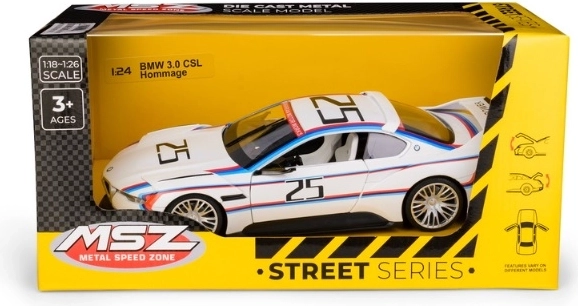 Modelo coleccionable MSZ BMW 3.0 CSL Hommage a escala 1:24, blanco