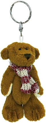 Llavero de peluche con osito marrón oscuro de 11 cm