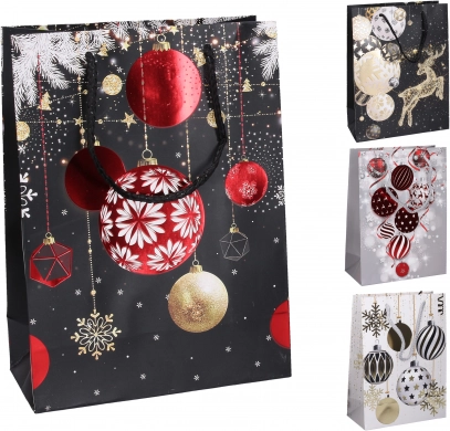 Bolsa de regalo M 26 × 32 × 10 cm con motivos navideños