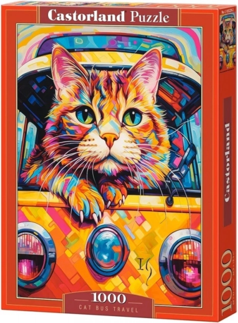 Puzle de 1000 piezas Cat Bus Travel