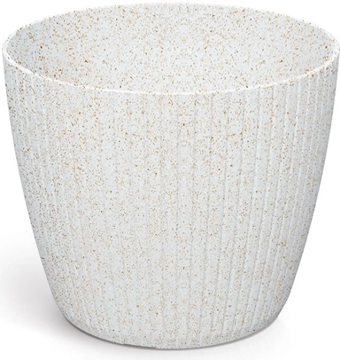 Maceta Lamia Eco Wood 15,8 cm blanca