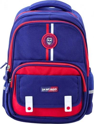 Mochila escolar azul marino y roja 20L