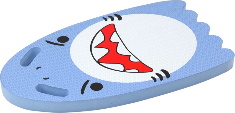 Tabla de natación de espuma con motivo de tiburón, azul