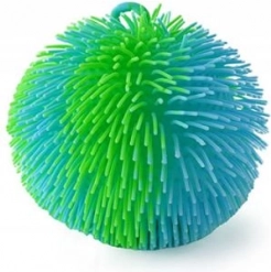 Pelota arcoíris con flecos y luz – verde-azul