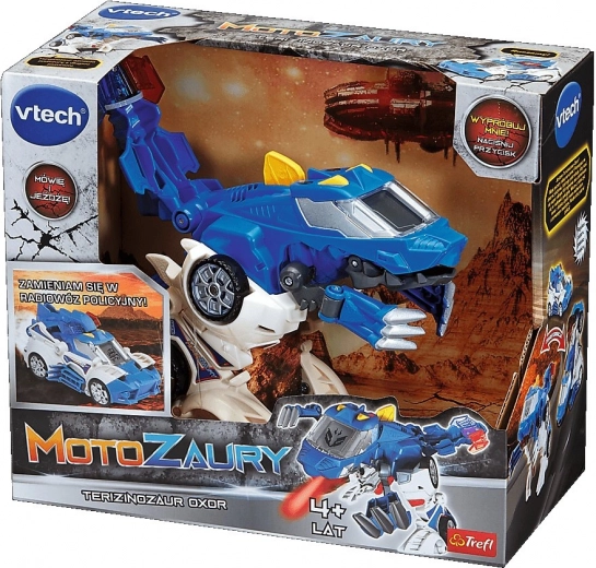 VTech Motozaury Terizinosaurio Oxor – juguete interactivo 2 en 1 coche de policía