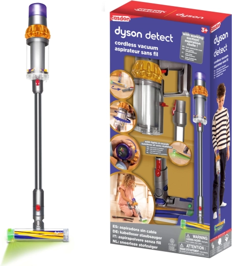 Casdon Dyson Detect aspiradora infantil inalámbrica de tipo escoba con luz y sonido