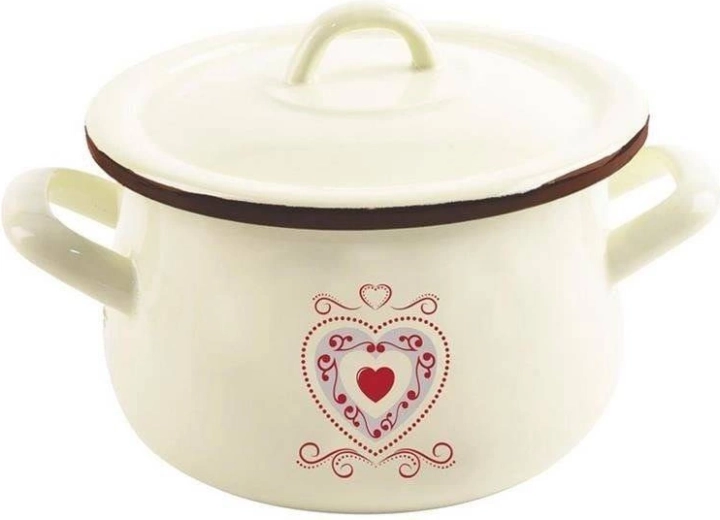 Olla esmaltada con tapa beige TONCA 16 cm, 2,3 l